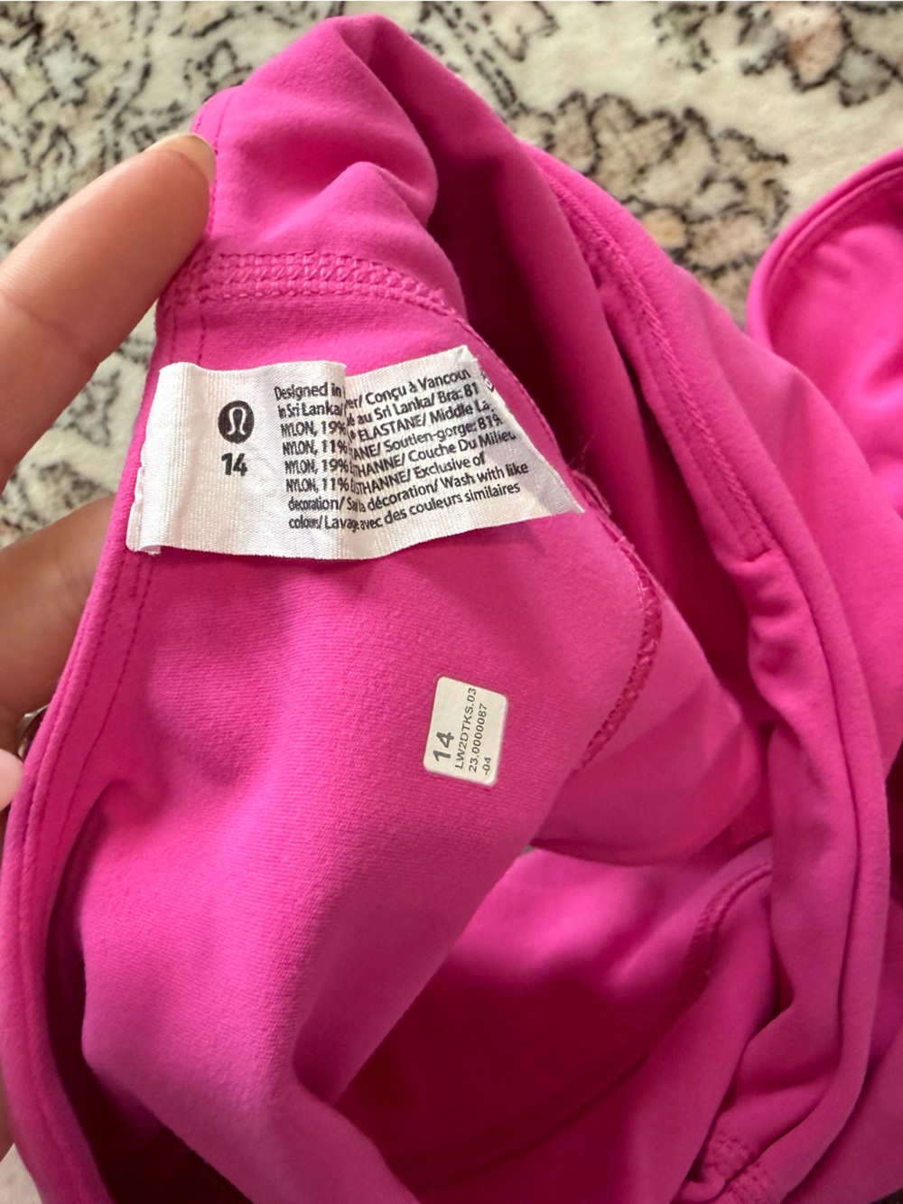 Lululemon One-Shoulder Sports Bra - Bright Pink - Picture 4 of 4